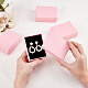 SUPERFINDINGS 16pcs Pink Cardboard Jewellery Gift Boxes with Sponge Pad Inside for Necklaces Bracelets Earrings Rings Women Presents CBOX-BC0001-37B-4