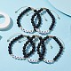 5 pièces 5 styles verre rond perles tressées bracelets de perles ensemble BJEW-JB10014-5