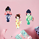 BENECREAT 12.6x11.6cm Japanese Geisha Kimono Fan Embossing Stencils Template DIY-WH0309-067-4