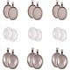 PandaHall Elite 20pcs Antique Silver Oval Tibetan Alloy Pendant Trays Blank Bezel with 20pcs Clear Glass Cabochon Dome Tiles for Crafting DIY Jewelry Making DIY-PH0020-49AS-1