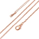 Collares de cadena rolo de aleación de estaño chapado en oro rosa NJEW-BB10184-18RG-1
