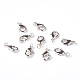 Silver Color Plated Brass Lobster Claw Clasps X-EC903-NFLFS-4
