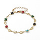 Handmade Brass Enamel Link Chains Jewelry Sets SJEW-JS01163-8