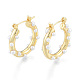 ABS Plastic Pearl Beaded Hoop Earrings for Women EJEW-N011-92-3