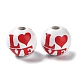 Perles en bois imprimées sur le thème de la Saint-Valentin WOOD-G017-02A-2