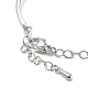 Bracelet manchette en laiton cœur infini avec zircone cubique transparente et chaînes de sécurité BJEW-L683-02P-3