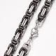 201 Stainless Steel Byzantine Chain Necklaces NJEW-K062-01C3-8mm-2