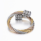 Trendy conjuntos de anillos y brazaletes de torque de 304 acero inoxidable SJEW-H073-06-6