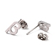 304 Stainless Steel Greek Alphabet Stud Earrings STAS-D007-07P-16-2