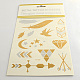 Cool Body Art Removable Mixed Shapes Fake Temporary Tattoos Metallic Paper Stickers AJEW-Q081-21-1