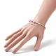 Bracelet extensible en perles de rocaille colorées avec breloques en laiton pour femme BJEW-JB09218-04-3