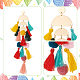ANATTASOUL 2 Pairs 2 Colors Polyester Tassel with Pompom Chandelier Earrings EJEW-AN0001-75-3