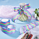 10M Gradient Color Polyester Grosgrain Ribbon OCOR-WH0078-74A-4