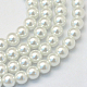 Backen gemalt Glasperlen runden Perle Stränge HY-Q003-10mm-01-1