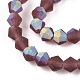 Imitez des brins de perles en verre givré bicône en cristal autrichien GLAA-F029-TM4mm-A05-3