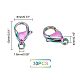 UNICRAFTALE 30pcs Rainbow Stainless Steel Lobster Claw Clasps Trigger Hook Closures Clasps Jewelry Clasps Fastener Hook Clasp Curved Connectors Clasps for Jewellery Making STAS-UN0044-09-4