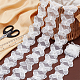 刺繡ポリエステルレーストリム  プラスチック製の模造パールビーズ付き  蝶  雪  2インチ（52mm） OCOR-WH0067-4