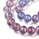 Baking Painted Glass Beads Strands DGLA-Q023-8mm-DB69-01-3