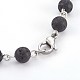Natural Lava Rock Beads Bracelets BJEW-JB03954-01-3