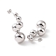 Brass Round Beaded Twist Stud Earrings for Women EJEW-G332-05P-2