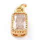 Real 18K Gold Plated Brass Inlaid Cubic Zirconia Charms ZIRC-L100-075G-03-2