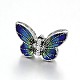 Butterfly Brass Enamel Beads KK-N0081-79A-2