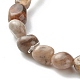 Natural Black Sunstone Nuggets Beads Stretch Bracelet for Her BJEW-JB06951-03-4