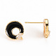 Brass Clear Cubic Zirconia Stud Earring Findings KK-S356-242A-NF-3