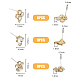 Superfindings 24 pz 3 stili di orecchini con strass per orecchini in lega ipoallergenici FIND-FH0006-52-2