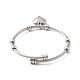 304 Stainless Steel Heart Charms Cuff Bangle BJEW-P283-07P-2