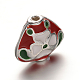 Silver Plated Alloy Enamel Triangle Beads ENAM-M036-17-2