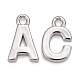 真鍮製チャーム  アルファベット  プラチナ  a～zの文字  8~8.5x4~6x1.5mm  穴：0.8mm KK-S350-167-P-M-2