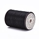 平らなワックス糸ストリング  マイクロマクラメコード  革縫い用  ブラック  0.8mm  約109.36ヤード（100m）/ロール X-YC-P003-A10-2