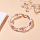 Bracelet perlé de perles de quartz et de coquillages à la fraise naturelle X1-BJEW-TA00029-03-6
