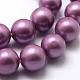 Polished Round Grade A Shell Pearl Bead Strands BSHE-M027-6mm-11-2
