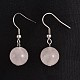 Round 304 Stainless Steel Natural Mixed Stone Dangle Earrings EJEW-JE01973-2