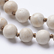 Colliers perlés en bois pétrifié naturel NJEW-P202-36-A16-2
