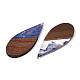 Grands pendentifs en résine transparente et bois de noyer RESI-ZX017-49-2