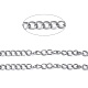 楕円形酸化アルミカーブチェーン  ヘビ皮のテクスチャー  溶接されていない  プラチナ  リンク：11~12x8~9x2mm  約30ヤード/ロール CHA-K003-06P-3