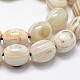 Naturel rayé agate teintée chapelets de perles ovales G-L288-01B-1