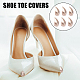 GORGECRAFT 4 Pairs Metal Shoes Pointed Protector Light Gold Women Shoe Toe Head Round Hollow High Heel Tip Pointed Cap Cover Shoe Decoration Charms for High Heel Shoes Protection Repair FIND-GF0003-84-7