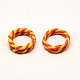 2-Strand Handmade Polymer Clay Rope Shaped Finger Rings CLAY-Q217-10-1