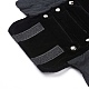 折りたたみ可能なベルベットジュエリー旅行ロールバッグ  ポータブル収納ケース  リングディスプレイ用  ブラック  47x28x2.1cm TP-L005-05-3