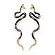 Серьги-гвоздики из настоящей 18-каратной позолоты с яркой эмалью в виде змеи EJEW-B007-01G-1