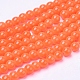 Tomato Color Spray Painted Round Imitation Jade Glass Beads Strands X-DGLA-S076-6mm-10-2