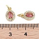 Латунные микро проложить кубического циркония подвески KK-C051-04G-01-3
