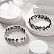 2 pièces ensemble de bracelets extensibles yin yang acrylique 2 couleurs BJEW-JB09405-4