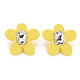 Crystal Rhinestone Flower Stud Earrings with 925 Sterling Silver Pins for Women MACR-275-035B-2