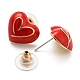 Boucles d'oreilles asymétriques en émail coeur et mot amour EJEW-Z018-02A-3