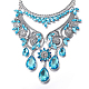 Le donne di moda gioielli di zinco collane collare di vetro in lega di strass fiore pettorina dichiarazione girocollo NJEW-BB15083-D-2